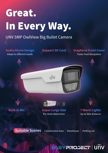 Новая IP-камера UNV OwlView 5MP Big Bullet: безопасность на высшем уровне!