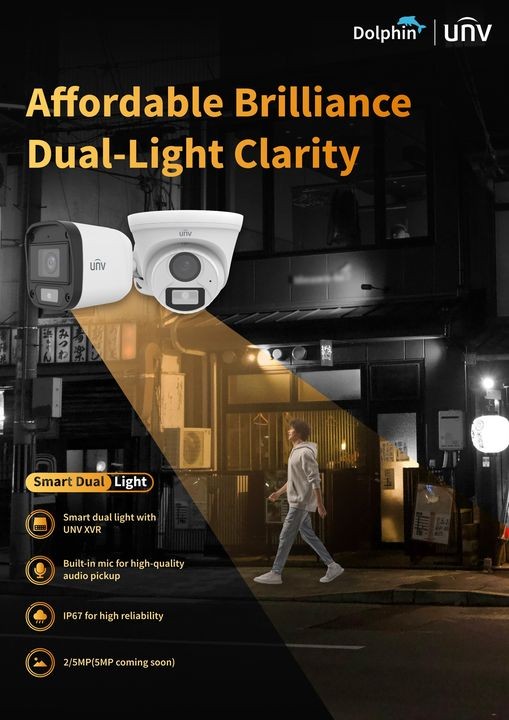 Новая линейка аналоговых камер Dolphin от Uniview с технологией Smart Dual-Light